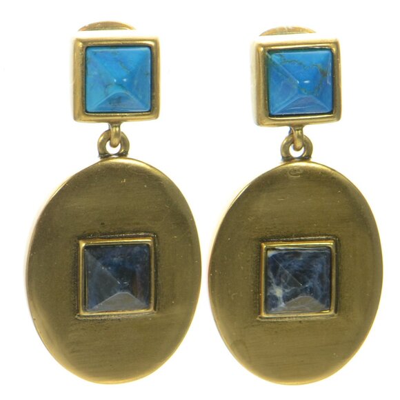 Vintage Oscar De La Renta Oval Drop Clip-on Earrings - Picture 4 of 8